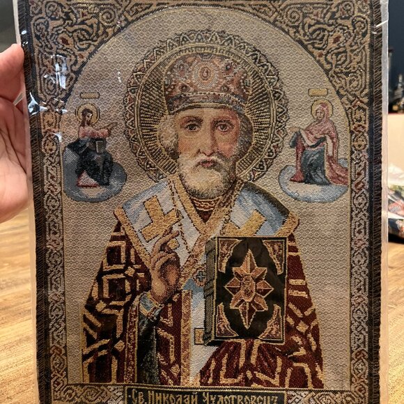 Tapestry ORTHODOX St Nicholas Nicholas of Myra The Wonderworker - Picture 1 of 2
